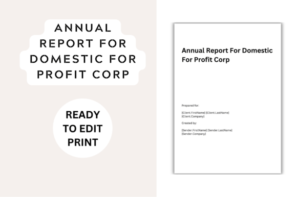 Annual Report for Domestic for Profit Graphics & Print Templates