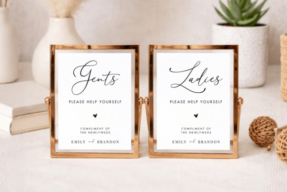 Bathroom Basket Sign Template: Graphics for Thank You Cards