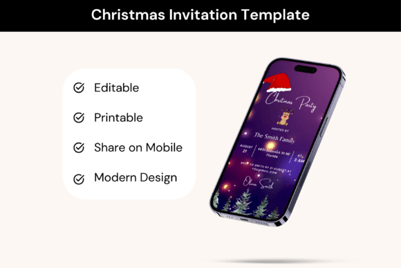 Christmas Party Video Invitation Graphics for Local Business Branding