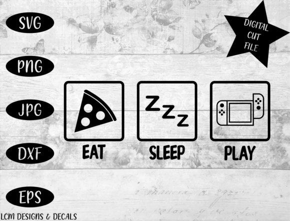 Eat Sleep Play Gaming Graphics and Illustrations Review