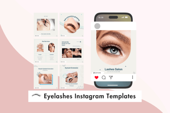 Eyelashes Instagram Templates for Social Media Graphics