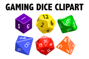 Gaming Dice Clipart for Modern Graphics and Illustrations