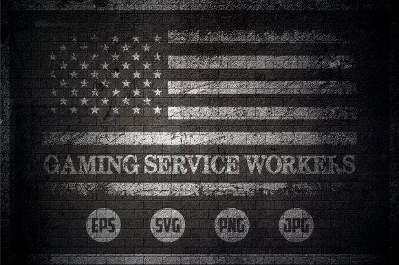 Gaming Service Workers - USA Flag Graphics for Crafts