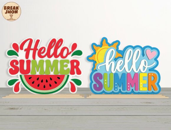 Hello Summer Laser Cut File SVG Bundle for Seasonal Crafts
