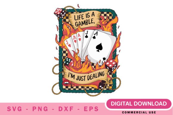 Life is a Gamble Western Retro SVG: Graphics & Illustrations Review