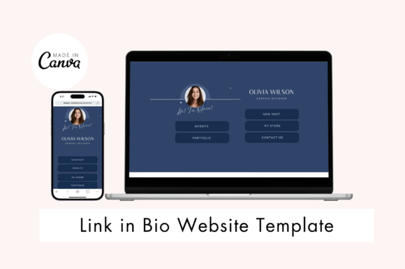 Link in Bio Website Template for Modern Graphics and Site Templates