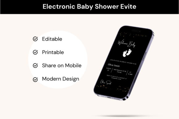 Modern Electronic Baby Shower Invite Review