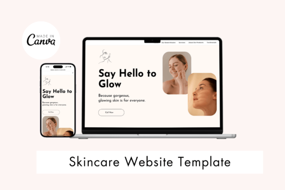 Modern Skincare Website Template for Graphics and Site Templates