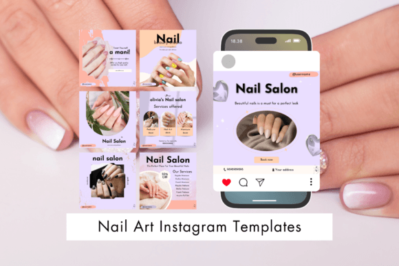 Nail Technician Instagram Posts Graphics for Social Media Templates
