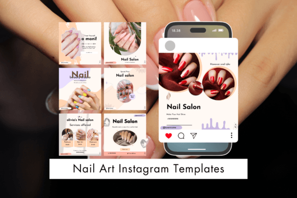 Nail Technician Instagram Templates for Social Media Graphics