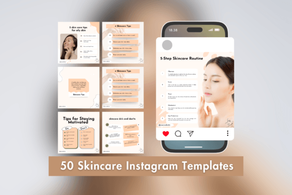 Skincare Instagram Post Templates for Social Media Graphics