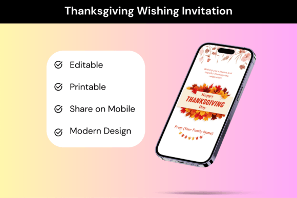 Thanksgiving Wishing Invitation Graphics for Print Templates