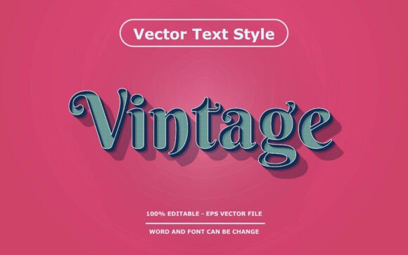 VINTAGE Vector Text Effect – Editable Graphics for Design Templates